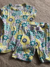 Gap kids size 6 Aqua Floral Short Pajama Set