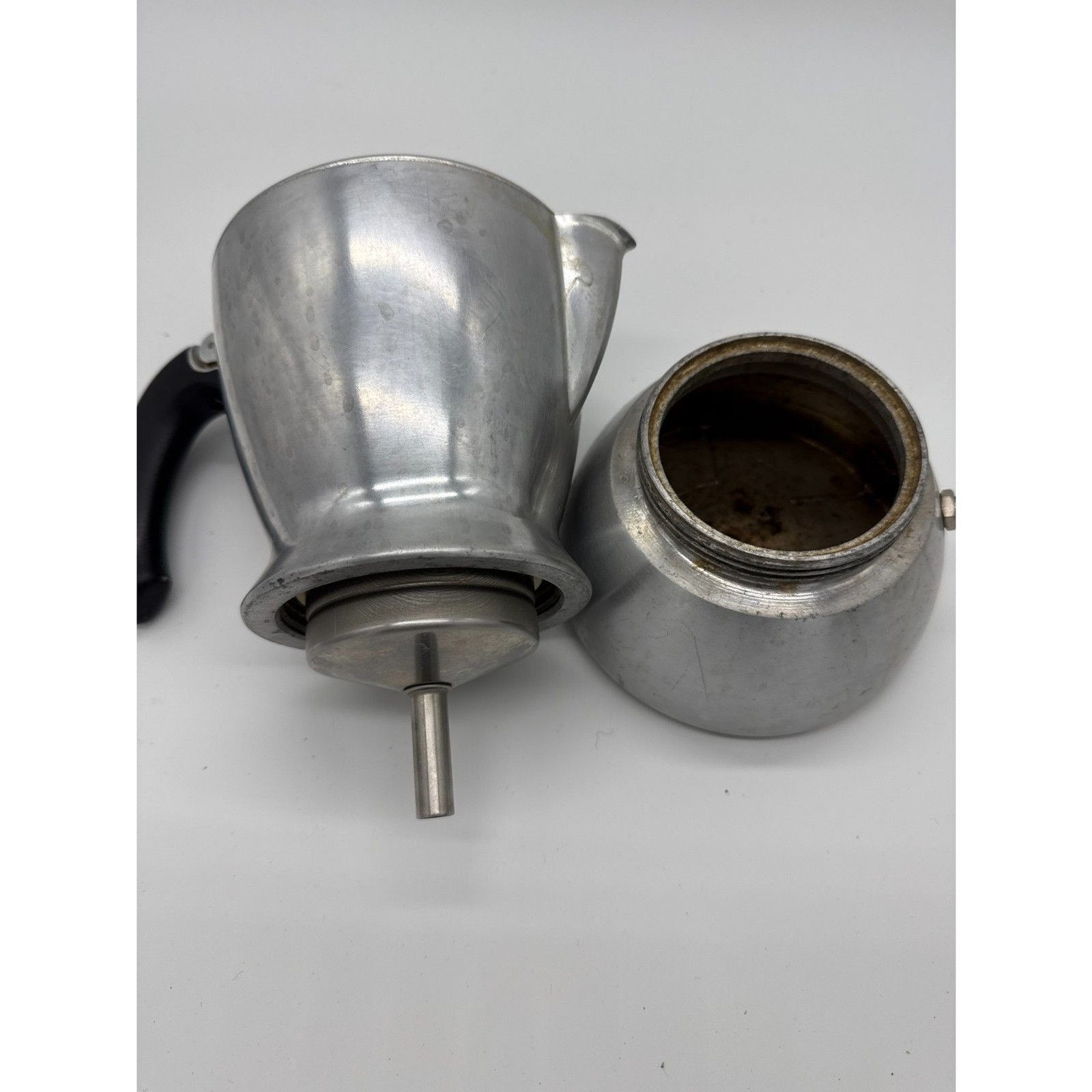 Bialetti Mukka Espresso 2-Cup Stovetop Cappuccino Coffee Maker Silver Black