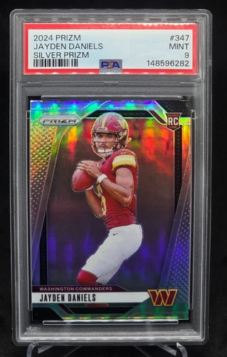 2024 Prizm - Jayden Daniels #347 - Silver Prizm RC - Commanders - PSA 9