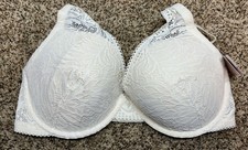 Auden Plunge Coverage Push-Up Bra. White/Ivory. Size: 36DD.