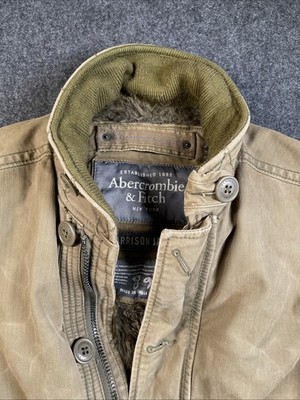 Abercrombie & Fitch Y2K Mens Harrison Jacket Bomber Beige - Small