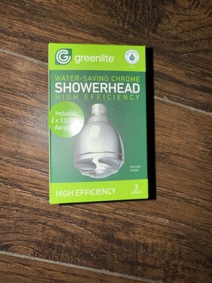 Greenlight Water Saving Fixed Shower Head Chrome Finish 1.5 GPM 3 Spray Settings