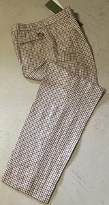 Pantalon habillé homme Gucci en lin beige/bleu 32 US/48 EU neuf