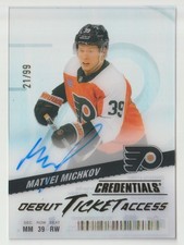 2024-25 UPPER DECK CREDENTIALS ACETATE DEBUT TICKET ACCESS AUTO MATVEI MICHKOV