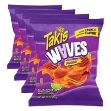 Takis Fuego Waves - Hot Chili Pepper  Lime Flavored Extreme Spicy Wavy Potato C