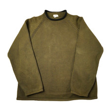 Vintage J Crew Roll Neck Sweater Mens XLT Green Fisherman Oarsman Knit XL 90s