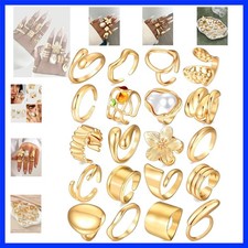 20 Pcs Gold Ring Set for Women, Chunky Statem...