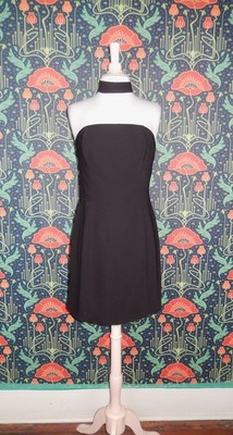 Amanda Uprichard Black Strapless Choker Mini Cocktail Dress Nwt M