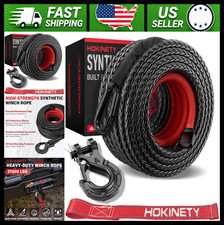 Synthetic Winch Rope Kit 38 X 100 27000 Lb Atv Utv Off-road Black