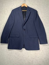 Lauren Ralph Lauren Mens Navy Pinstripe Wool Blazer Suit Jacket 44R 2 Button