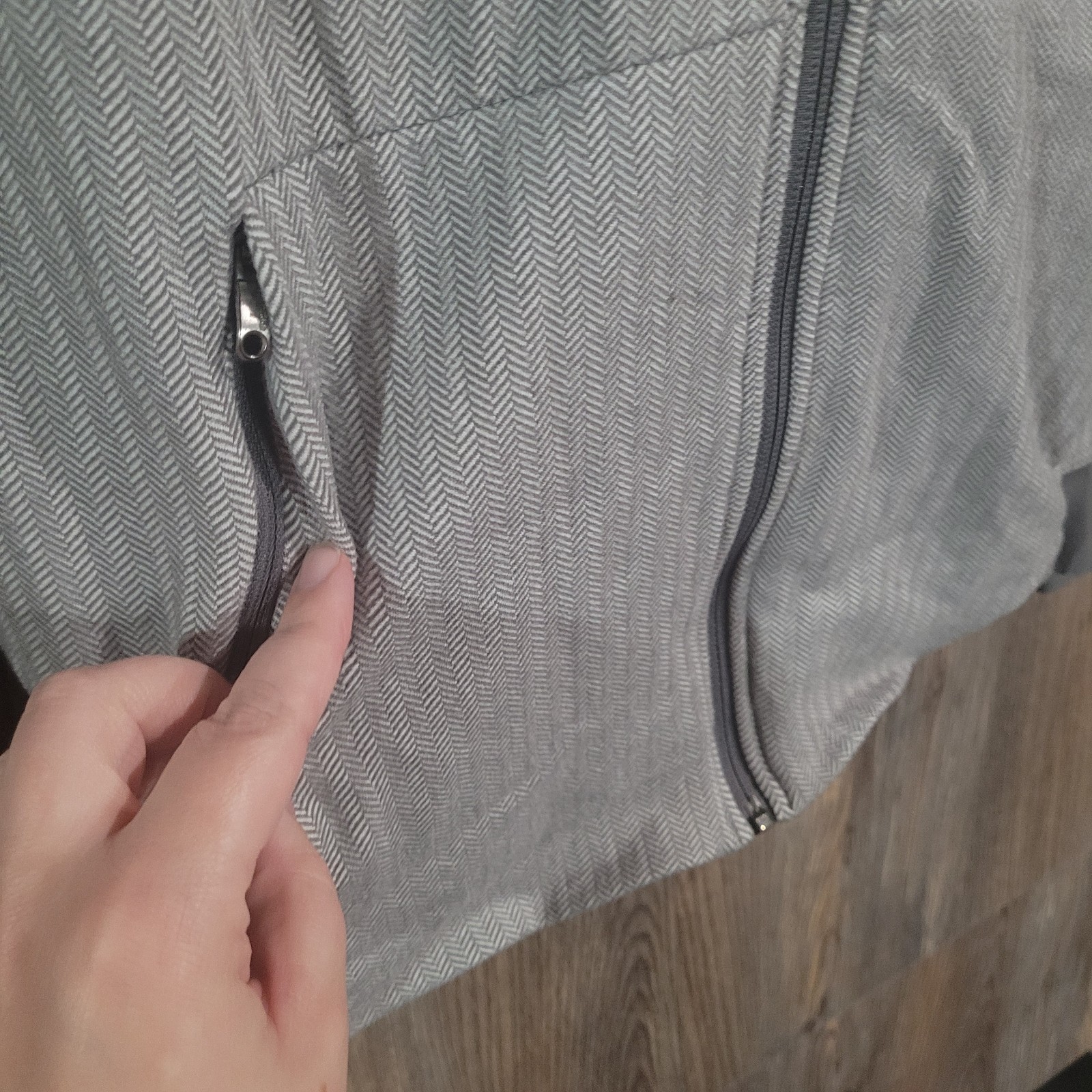 Lululemon PrePost Jacket Herringbone Light Gray M… - image 6