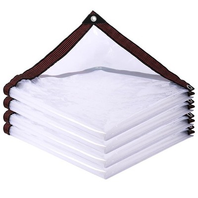 Clear Tarpaulin Cover with Grommets,Durable PVC Tarp for Plants,White