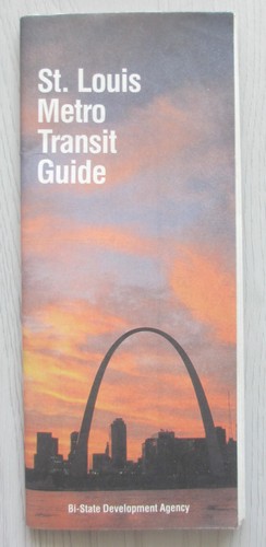 Vintage 1986 Bi-State Agency St. Louis Metro Transit Guide Bus Map Missouri MO