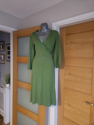 Boden Fixed Erap Knitted Wool Cashmere Blend Dress Size Uk 16