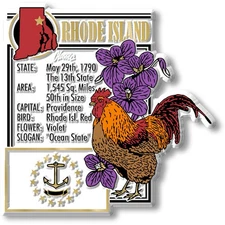Rhode Island State Montage Magnet by Classic Magnets, 3" x 3.2"