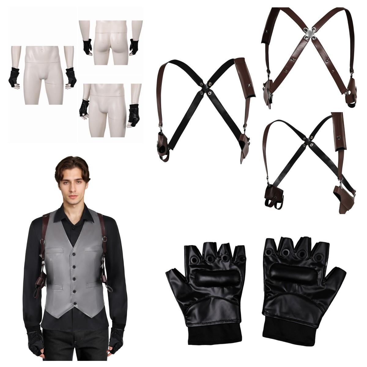 Evil 4 Remake Leon Scott Kennedy Gloves cosplay Carrier Strap