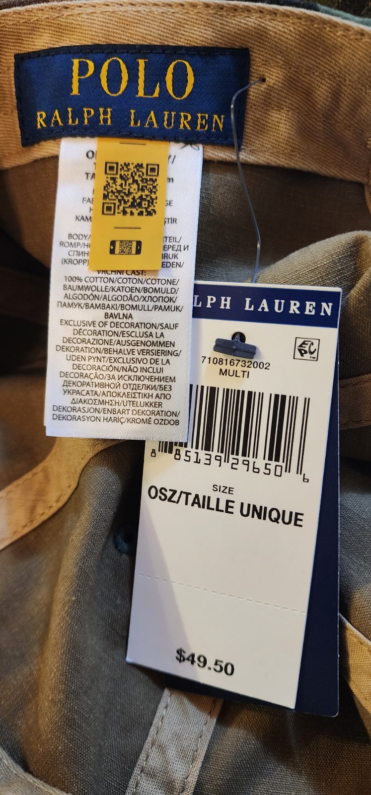 Cappello Berretto Polo Ralph Lauren Arancione Pony Camoflauge Regolabile Strapback Nuovo con etichette