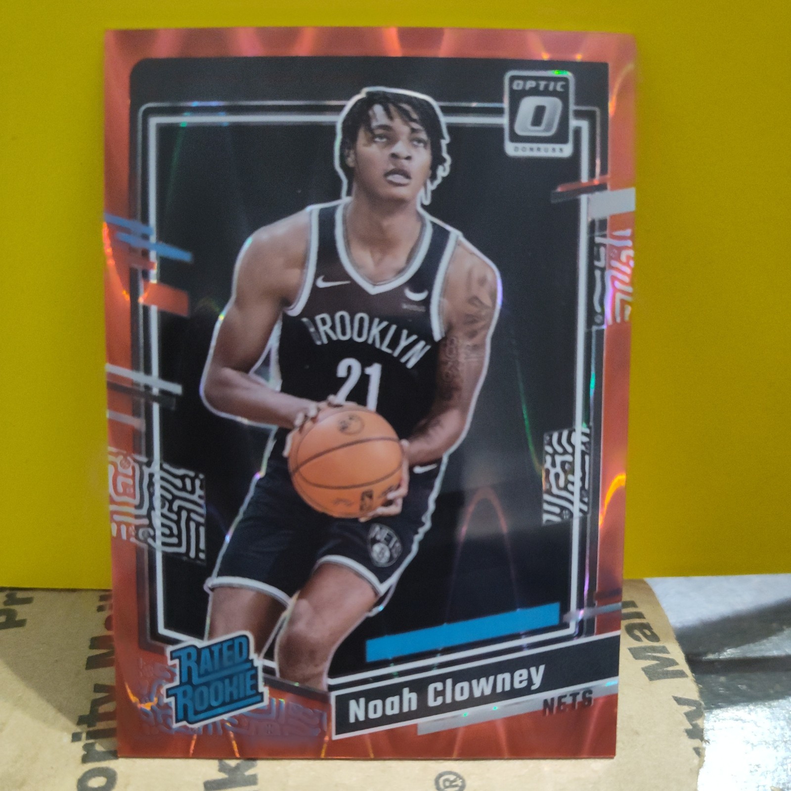 2023-2024 Donruss Optic Noah Clowney Rated Rookie Red Seismic Prizm 010/130 Nets