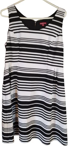 VETEMENTS Abito Merona elasticizzato zip bianco e nero gonna plissettata foderata top donna XL LEGGI