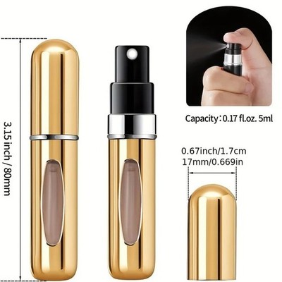 3Pc 5ml Mini Refillable Travel Portable Perfume Atomizer Bottle Spray Pump Cases