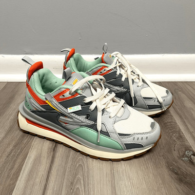 Fila Sneakers Women s 7.5 Sandenal Teal, Orange & Gray Lace Up