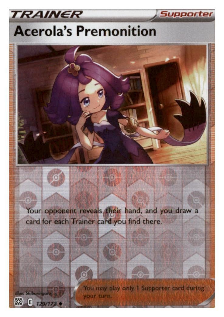 Acerola's Premonition 129/172 Uncommon Brilliant Stars Pokemon Reverse Holo NM