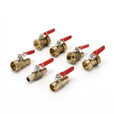 1Pcs 1/8'' 1/4'' 3/8'' 1/2'' Red Handle Brass Female/Male Threaded Ball Valve