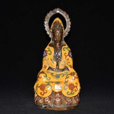 Pure Copper Cloisonn  Filigree Hollowed Out Backlit Statue of Guanyin Bodhisatt