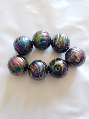 Large Iridescence Glass Bead Lot Of 1 Pc (A11)