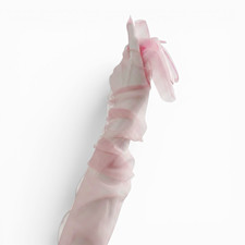 Pink Sheer Tulle Nylon Opera Long Evening Gloves Pair One Size