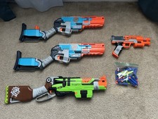 Nerf Zombie Strike Sledgefire Slingfire Lot Of 4 Blasters Tested