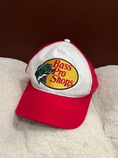 Embroidered Red White Bass Pro Shops Mesh Truckers Youth Snapback Hat Cap