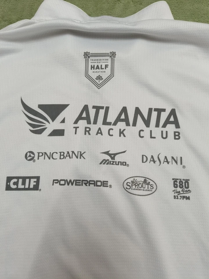 Mizuno Performance Hombres XXL Blanco 1/4 Cremallera Manga Larga Día de Acción de Gracias Maratón Foto 4 de 4