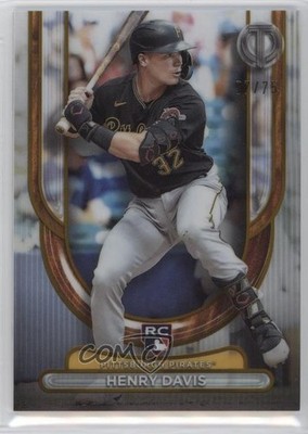 2024 Topps Tribute 2024 Rookies Gold 57/75 Henry Davis #100 Rookie RC 17x8