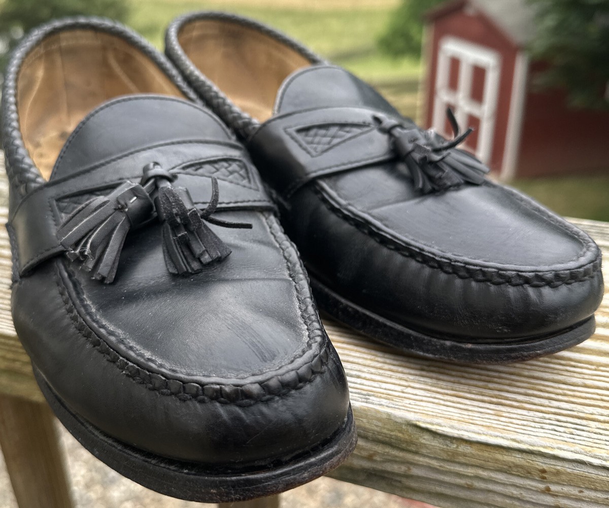 Allen Edmonds Maxfield Black Leather Mens Tassel Loafers 