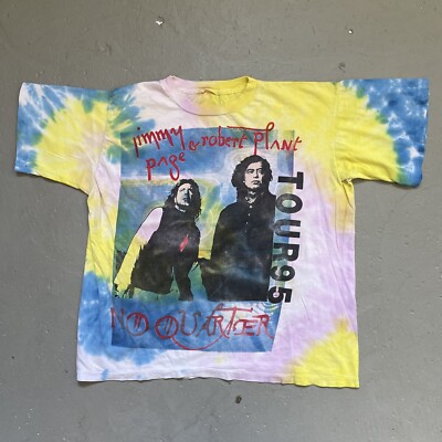 Vintage Jimmy Page Robert Plant Led Zeppelin Tie Dye Single Stitch