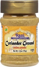 Rani Coriander Ground Powder (Indian Dhania) Spice 2.5oz (70g) PET Jar