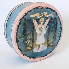Vintage Christmas Angel Noel Cherub Tin Willitts Galleries 1986 7.75” X 3.5”