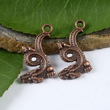 15pcs antiqued copper-tone dragon design charms h2150