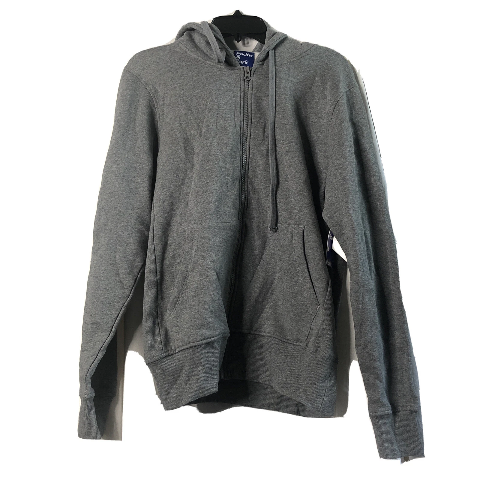 Pacific & Park Men's Ribbed Side Slim Soft Hoodie Heather Gray Sizes S M L XL!!