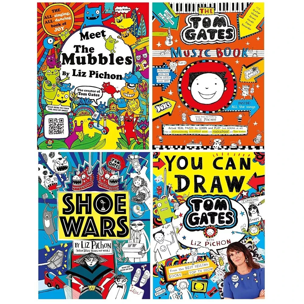 Liz Pichon Collection 4 Books Set You Can Draw Tom Gates, Meet the Mubbles