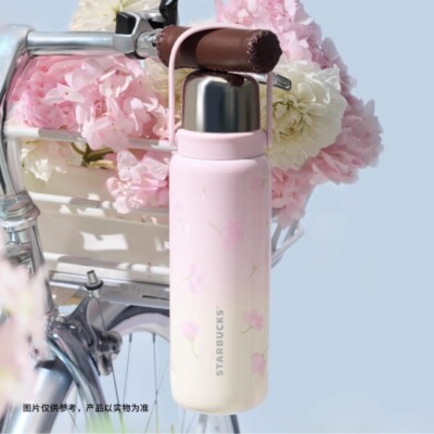 New China starbucks 2025 Spring Sakura 35oz SS Tumbler Cup With Handle
