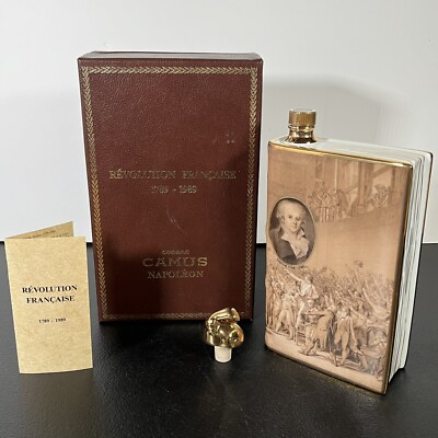 1789-1989 Limoges Napoleon French Revolution Camus Cognac Brown Decanter w/ Box