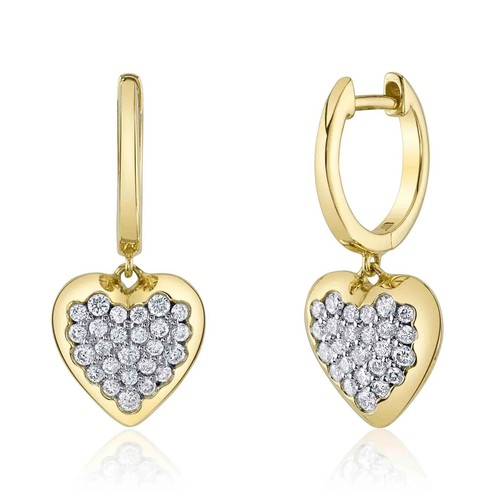 Boucles D'oreilles Cerceau Diamants 1.79 Ct - Or 14K Multicolore - Coupe Ronde Brillante - Neuf