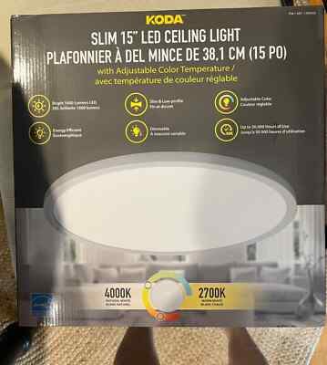 Koda 15'' Slim LED Ceiling Light 1600 Lumens Dimmable Color Changing