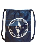 Skechers Nylon Drawstring Backpacks Gym Bag Navy Blue Shoes Clothes