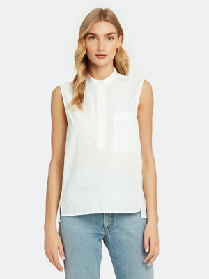 Women's Top Norse Projects Top Size 6, & 7.5 Josefina Sleeveless Poplin White