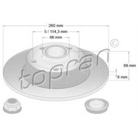 Topran 2X Bremsscheibe Hinten Ø260 Voll FüR Renault ScéNic III JZ0/1_ 1.5 Dci