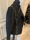 Ann Taylor Women's Tweed Fringe Moto Jacket Blazer Black Gray ( M ) — photo 7