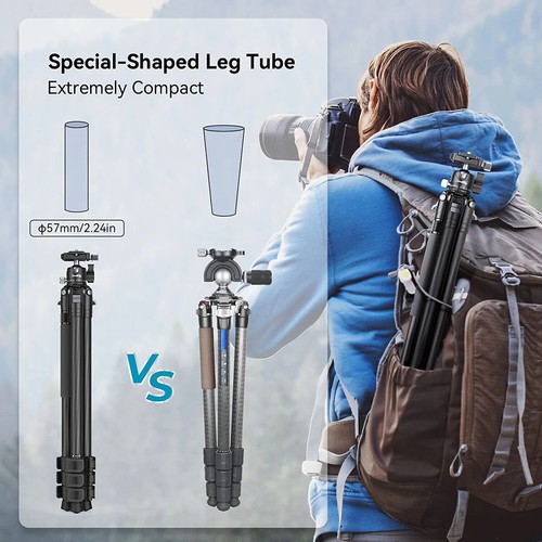 SmallRig 54" Carbon Fiber Tripod w/ Monopod 360° Ball Head Maxload 12KG for Sony - Picture 2 of 9